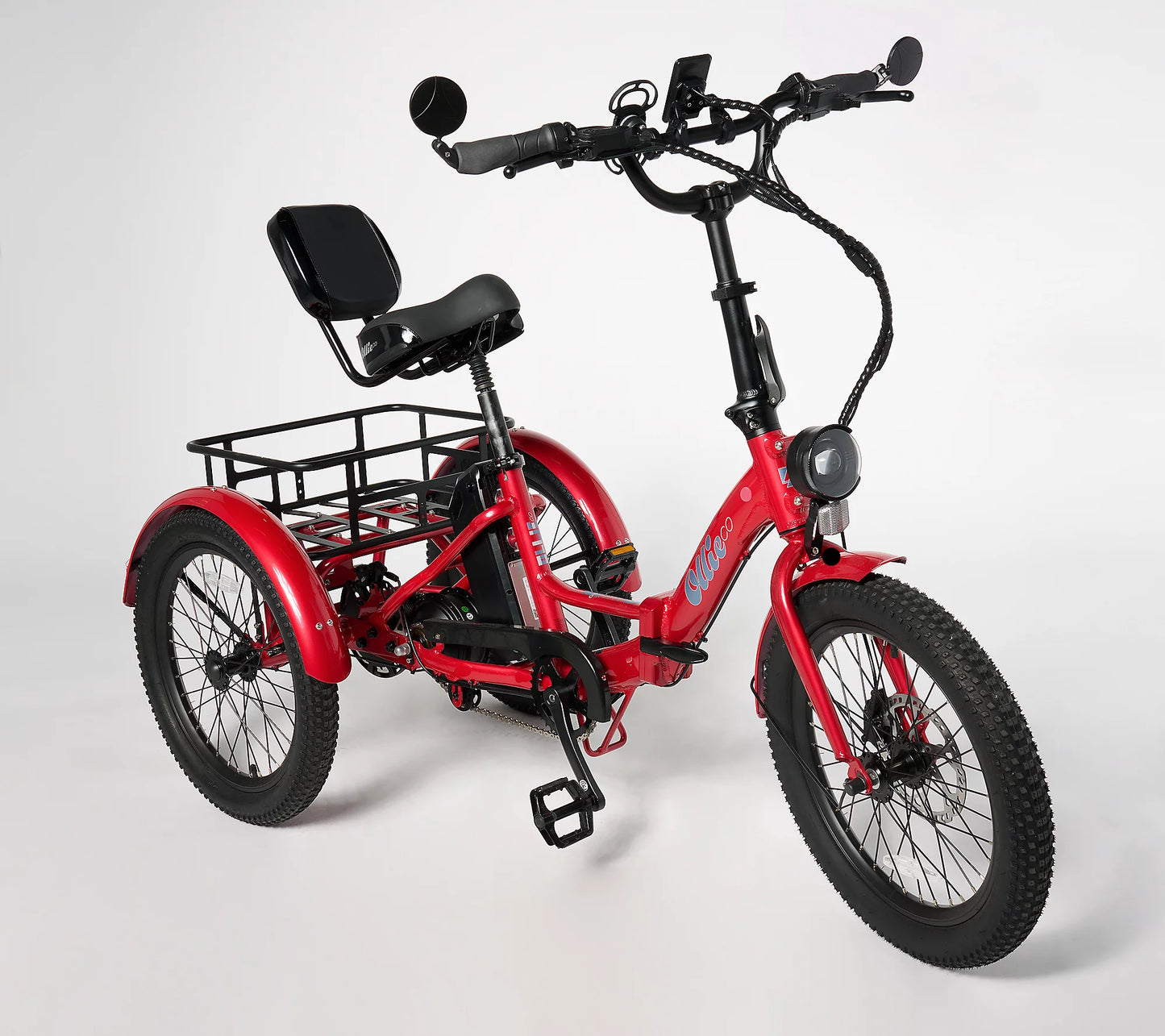 Soon to be sold out!!Last Day For ClearanceOllie Leo Electric Trike with 500W_Motor & 20MPH Speed w/ Accessories