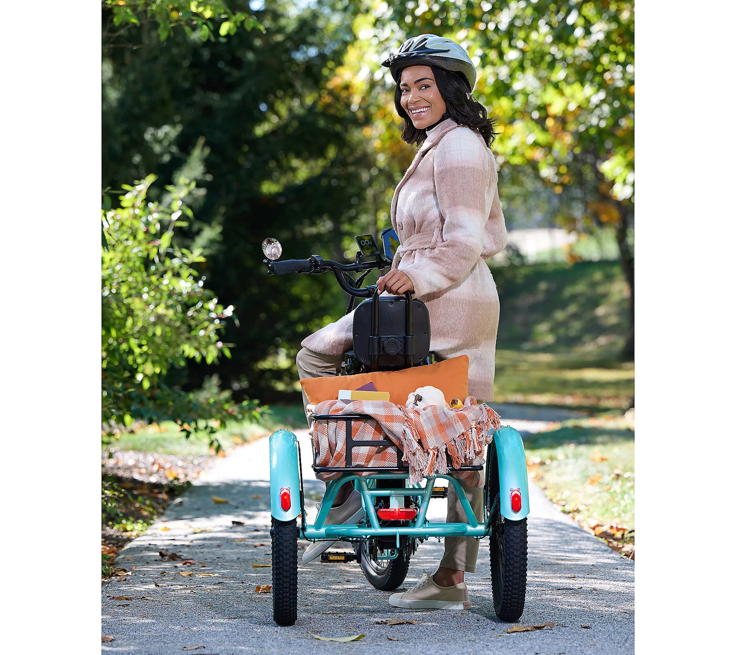 Soon to be sold out!!Last Day For ClearanceOllie Leo Electric Trike with 500W_Motor & 20MPH Speed w/ Accessories