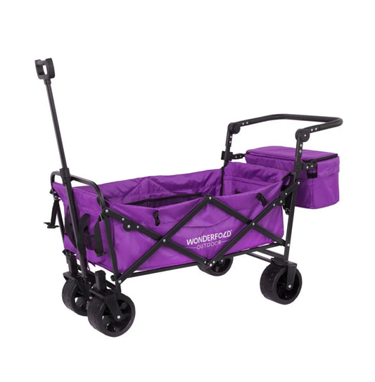 WonderFold S3 Push & Pull Folding Wagon with Cooler and Cupholder500-lb Weight Capacity