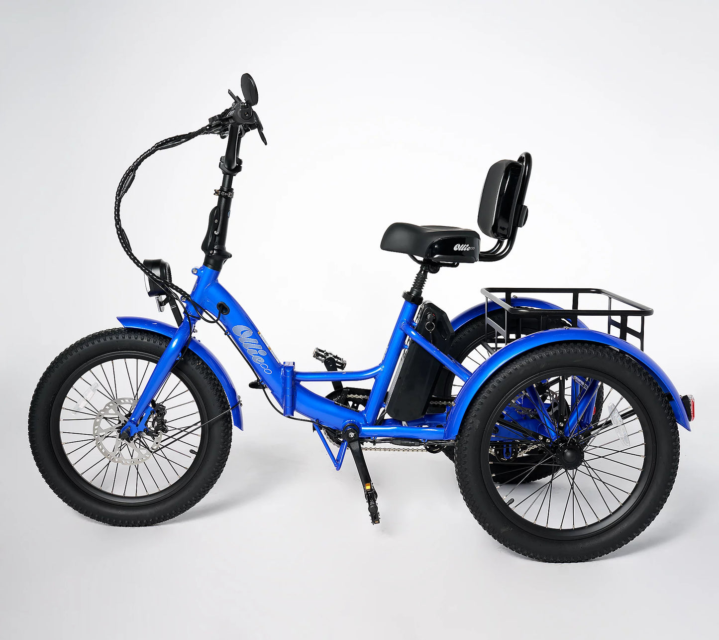 Soon to be sold out!!Last Day For ClearanceOllie Leo Electric Trike with 500W_Motor & 20MPH Speed w/ Accessories