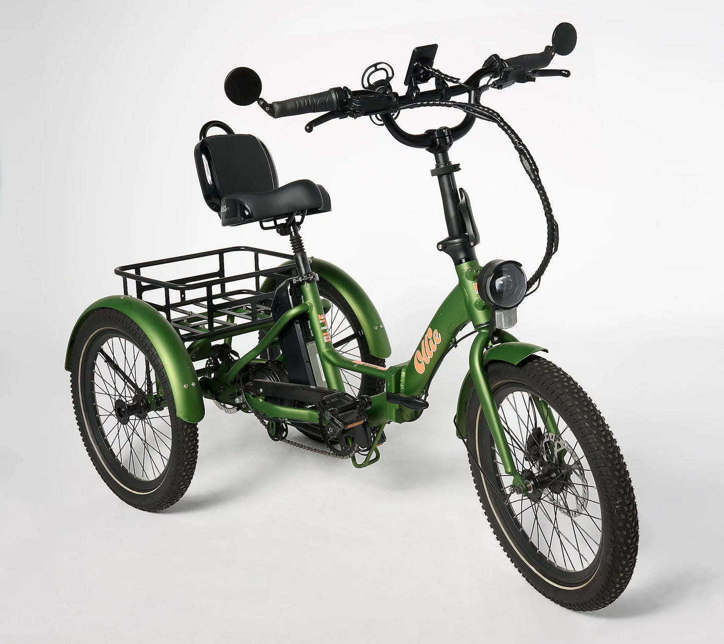 Soon to be sold out!!Last Day For ClearanceOllie Leo Electric Trike with 500W_Motor & 20MPH Speed w/ Accessories