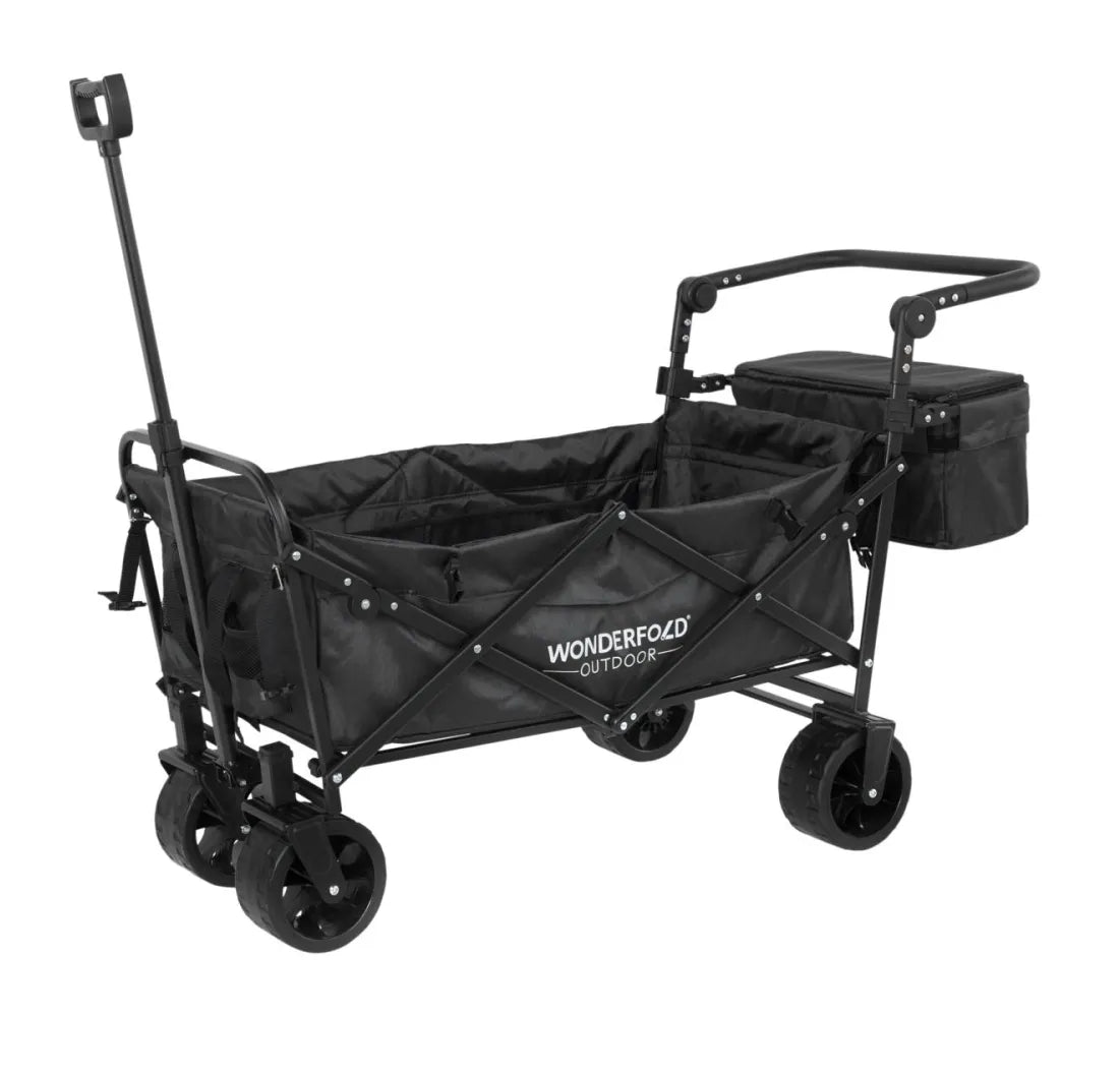 WonderFold S3 Push & Pull Folding Wagon with Cooler and Cupholder500-lb Weight Capacity