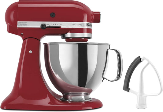 KitchenAid KSM150FEER Value Bundle Artisan 5 Quart Stand Mixer, Empire Red